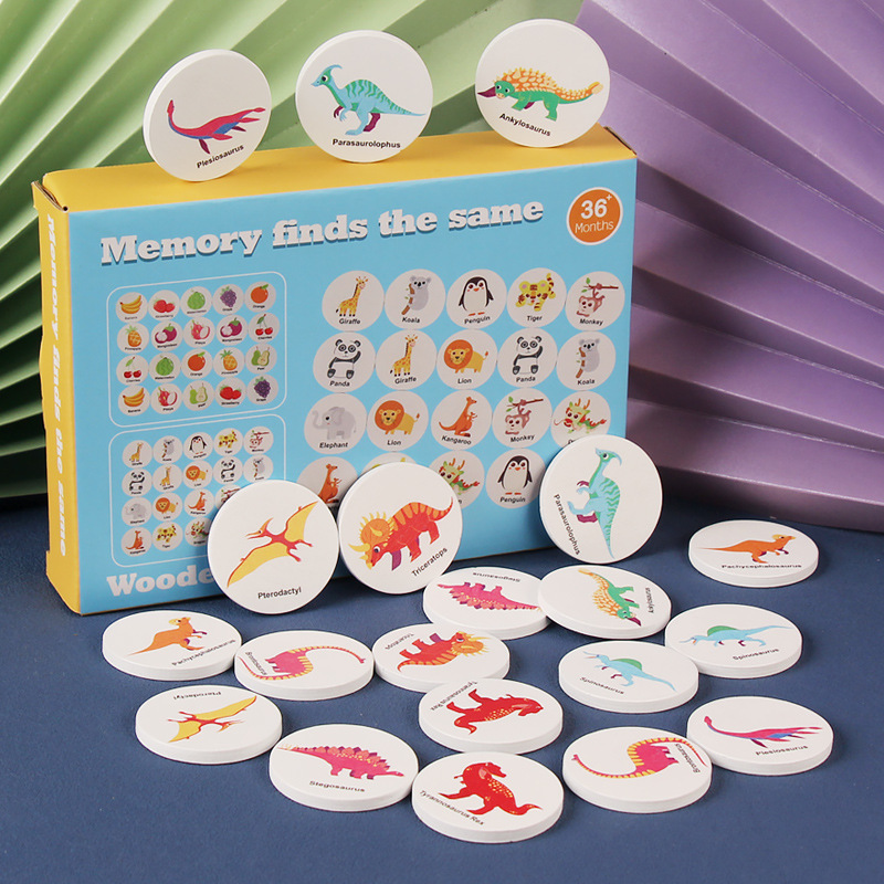 Dinosaurios temáticos juguetes de aprendizaje temprano patrones cognitivos juegos de memoria observación para encontrar el mismo entrenamiento de aprendizaje temprano