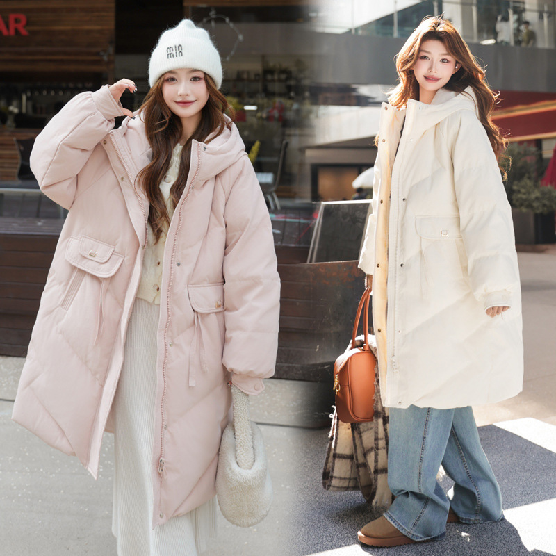 Black Gold Plus Size 100kg down Jacket for Women 2025 Winter New Korean Style Fat mm Mid-Length Thickeneded Hooded Jacket