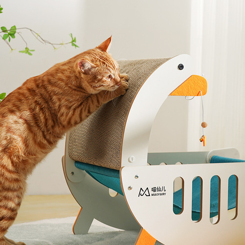Internet celebrity cat scratching board large cat nest wear-resistant corrugated paper replaceable play and sleep integrated hammock claw grinding artifact big white goose