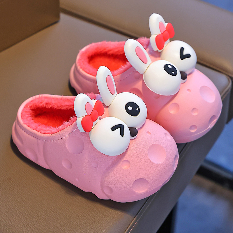 2024 nuevos zapatillas de algodón para niños zapatillas de lana de invierno para niñas para bebés adorables zapatillas impermeables para niños