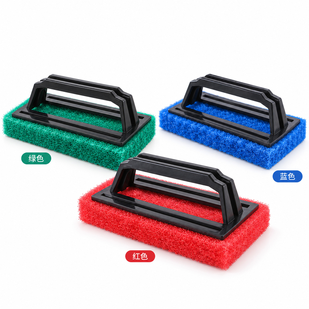 Cepillo de Limpieza de Esponja con Mango de PU Compresible Desincrustante para Piscina y Bañera