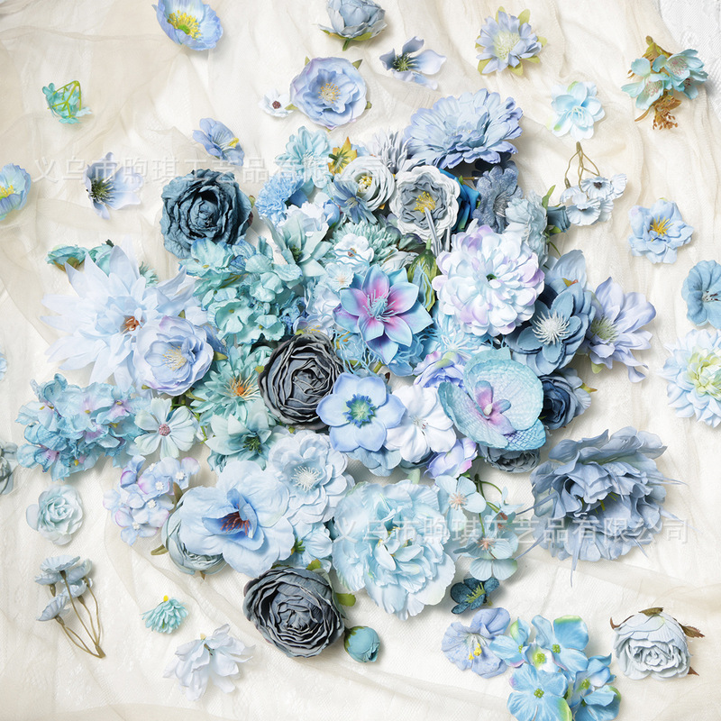 Blue Series Artificial Flower Set, Roses, Fake Silk Flowers, Vintage Hair Accessories Diy, Hairpin Flower Decoration Blue Series Artificial Flower Set, Roses, Fake Silk Flowers, Vintage Hair Accessories Diy, Hairpin Flower Decoration