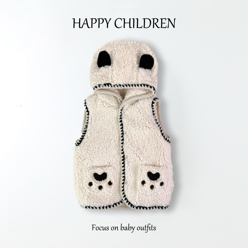 Chaleco de otoño e invierno de estilo coreano para niños Chaleco de algodón fino ligero estilo occidental para niños cálido desgaste exterior de las mujeres chaleco top de moda para niños