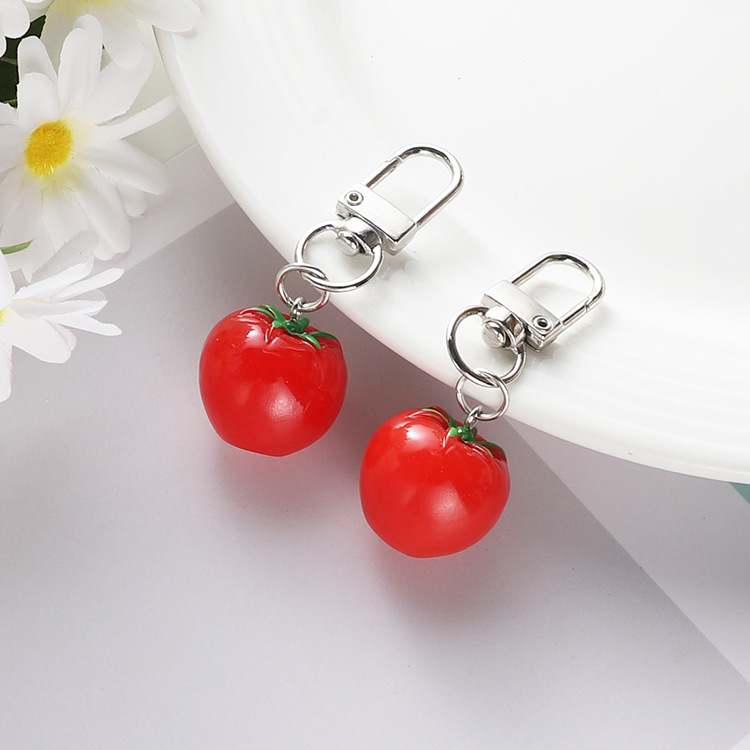 Tomato Keychain airpods Protective Cover Earphone Hanging Creative Simulation Tomato Fruit Key Chain Hanging