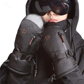 滑雪手套 男女冬季户外运动防风防水保暖单双板包指手闷子批发