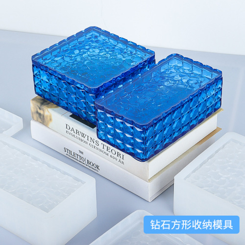 Fat Yaya DIY Epoxy Mold: Rectangular, Square, High-Gloss Diamond Nesting Storage Box Silicone Mold