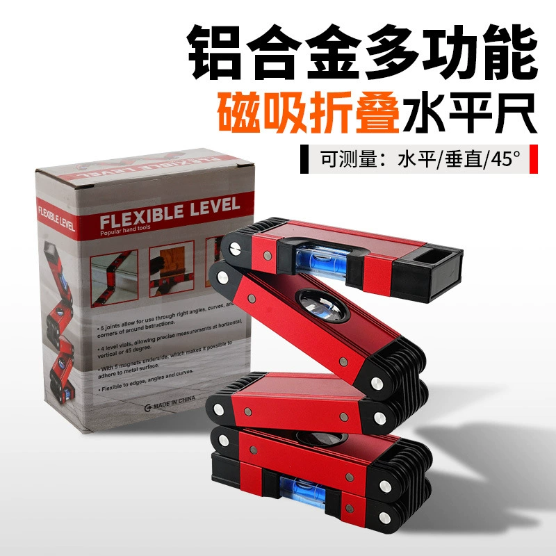 Складная горизонтальная линейка телескопическая с магнитной высокоточной линейкой портативный небольшой деревянный декор многоугловой уровень