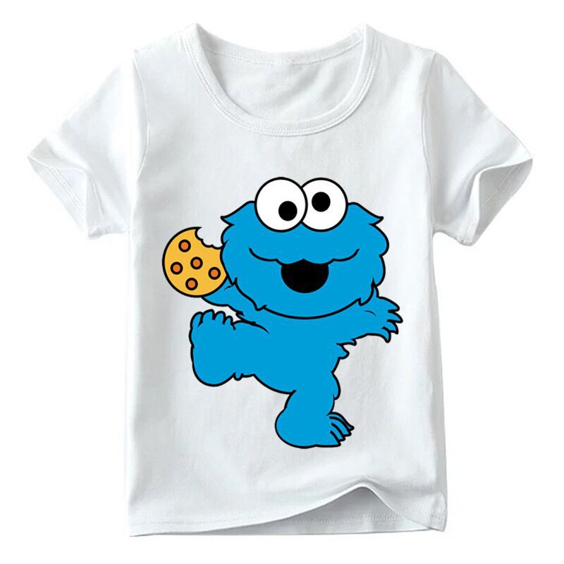 TT710 summer children's adult parent-child suit Sesame Street biscuit monster printed T-shirt children's cartoon short-sleeved shirt TT710 summer children's adult parent-child suit Sesame Street biscuit monster printed T-shirt children's cartoon short-sleeved shirt