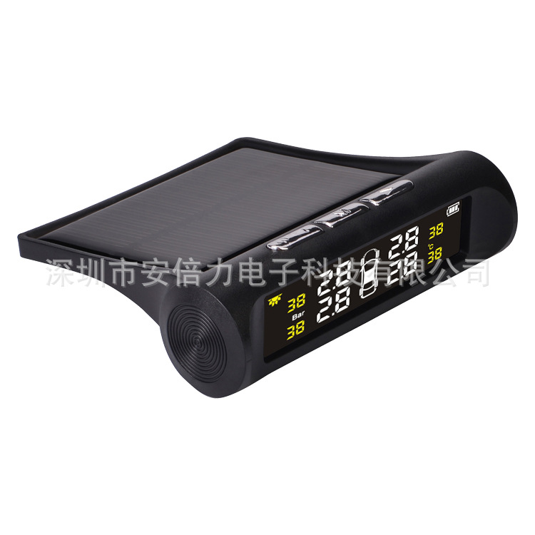 New Solar-Powered Car Tire Pressure Detector with External 4-Wheel Real-Time Tire Pressure Display and Tire Pressure Monitor