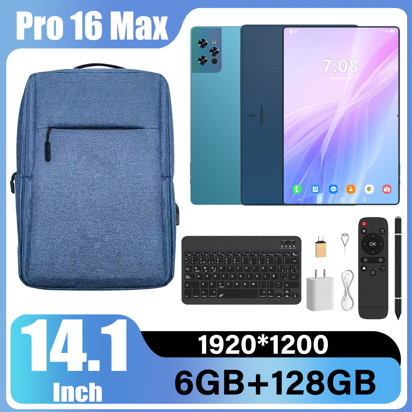 海外TK爆款平板电脑14.1寸大屏6+128G安卓系统13全套装厂家直销