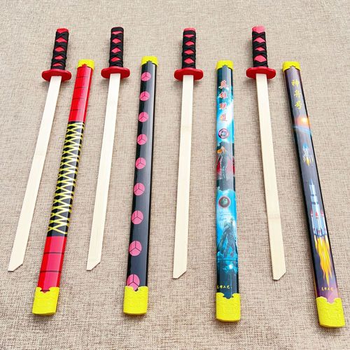 New style jade pendant bamboo-made Qinglong sword warrior, wooden colored Qinglong wood knife wooden sword wholesale from street stalls in scenic areas