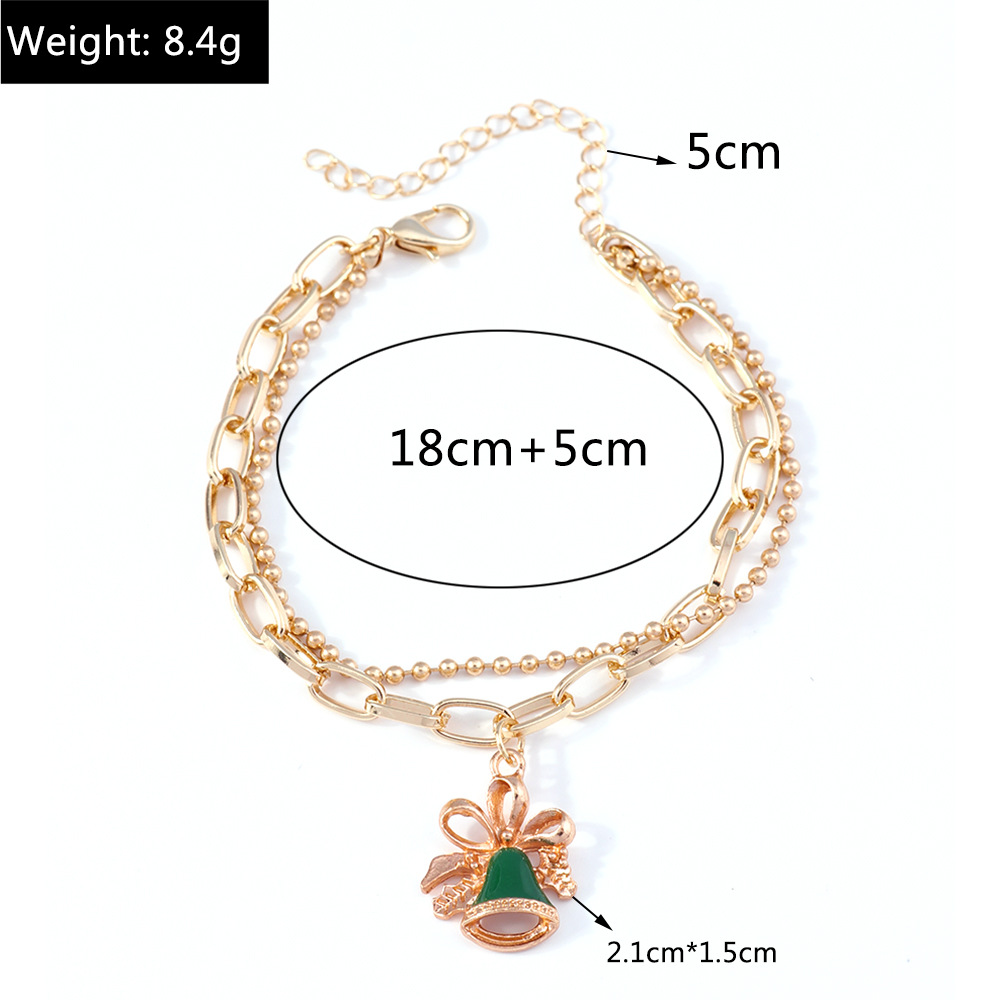 11g Weight Alloy Pendant Material Bracelets Classification Alloy Chain Material 1 Piece Quantity Holiday, Party Occasion Alloy Material Christmas Festival Christmas Tree, Santa Claus Pattern Women's Gender Enamel Design Cute, Simple Style Style Cute Simple Style Christmas Tree Santa Claus Alloy Chain & Link Bracelets Christmas Wholesale 5