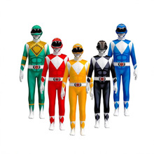 新款万圣节恐龙战队cosplay霸王龙皇白虎连体衣儿童紧身表演服装