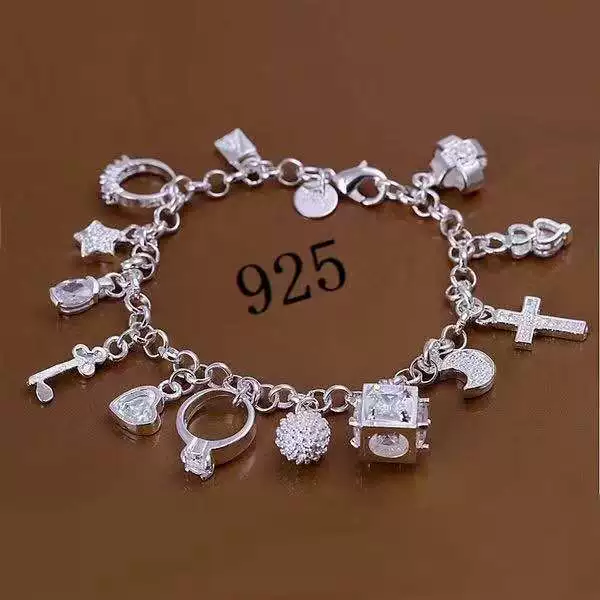 Fashionable Thirteen-Piece Pendant Bracelet for Women, Multi-Element Diamond-Studded Bracelet for Men, Cross-Border Jewelry, Source Factory Wholesale Chain