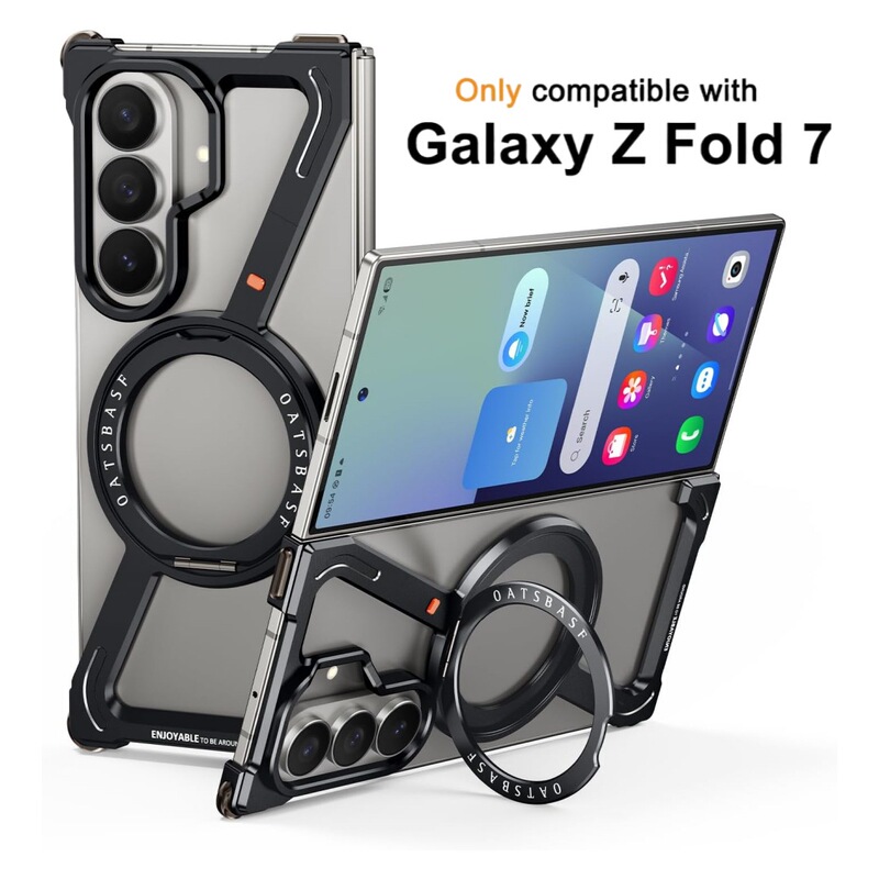 Cross-Border Applicable Samsung Z Fold7 Metal Mobile Phone Case Z Skeleton Assembled 360 Bracket Magnetic Bare Metal Cooling Cover Cross-Border Applicable Samsung Z Fold7 Metal Mobile Phone Case Z Skeleton Assembled 360 Bracket Magnetic Bare Metal Cooling Cover