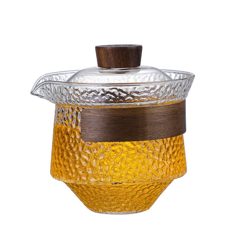 Tazón de vidrio taza de té Kung Fu juego de té traje grueso tetera transparente hecho a mano Gran Tazón de té