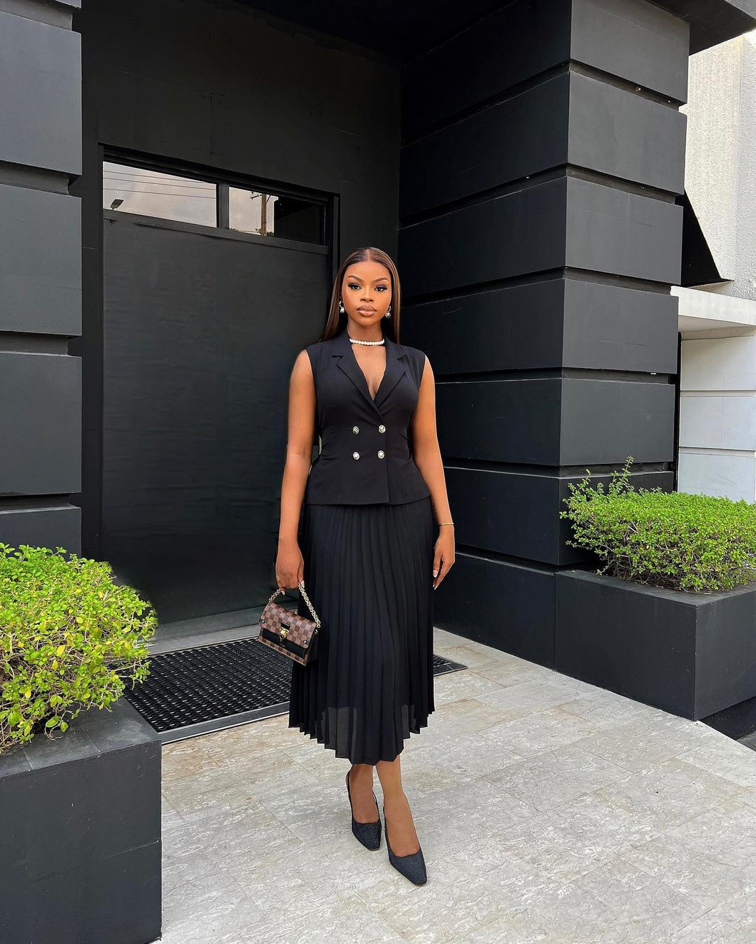 Solid Color Pattern Business Women's Formal Solid Color Polyester Button Skirt Co-ord Set Skirt Sets