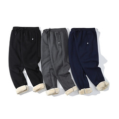 外国貿易の卸売りの紳士服のベルベットの厚い衛ズボンの中の羊の小毛の美しいサイズのカジュアルなズボンの保温のズボンの冬の男性のズボン