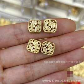 diy饰品配件镂空四方珠古法金保色手链饰品批发隔珠散珠材料
