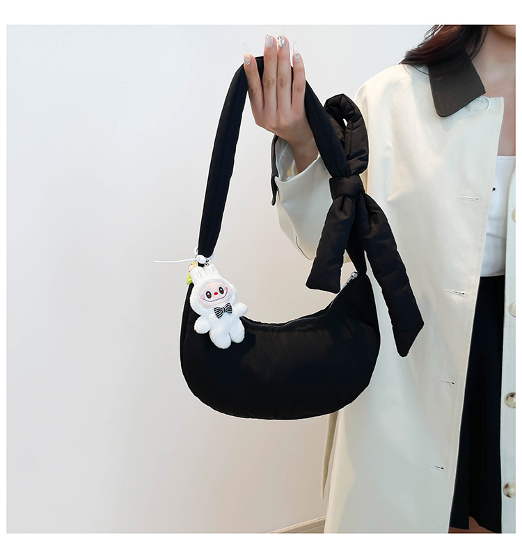 165g Weight Polyester Cotton Lining Material Sewing Thread Fashion Element Zipper Closure Type Single Shoulder Strap Strap Type Crossbody Bag Bags Type Daily, Street Occasion Nylon Material Solid Color Pattern All Seasons Season Women's Gender Basic, Classic Style Style Dumpling Shape Shape Medium Size Women's Medium Nylon Solid Color Basic Classic Style Sewing Thread Dumpling Shape Zipper Crossbody Bag 7