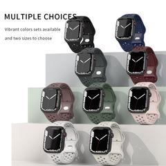 アップルバンドapple watchs8/7/6/5/se純色シリコン穴穴八字バックルiwatchバンド