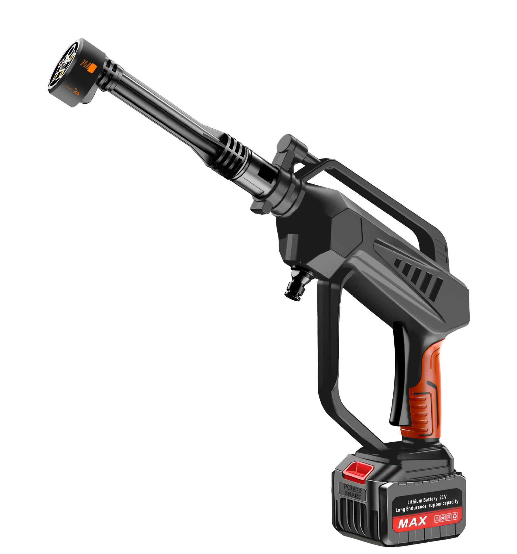 Xǐchējī Brushless Car Washer Cordless Portable High Pressure Washer (Portable car washer) - brushless-b-bare-gun-no-nozzle-battery-black