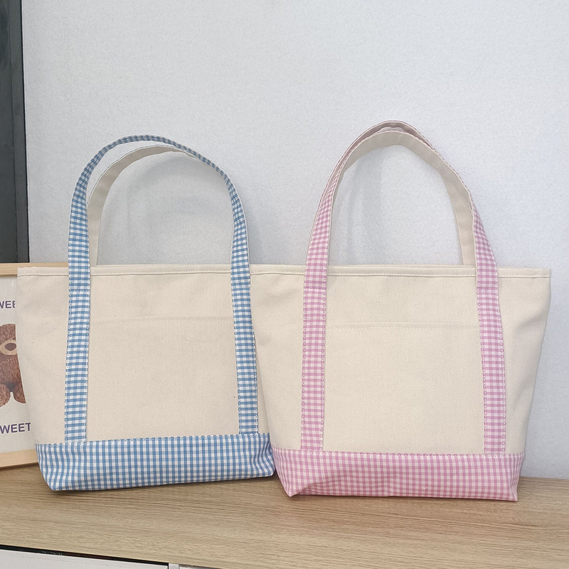 Cross-Border Wholesale Hot-Selling Colorful Patchwork Thickened Tote Bag, Plaid Travel Large-Capacity Shopping Bag, Shoulder Bag