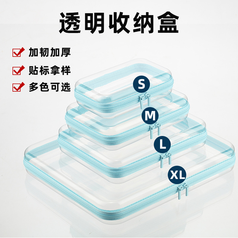 2025亚马逊PET旅行收纳盒子衣物化妆品桌面收纳盒收纳清洁展示盒