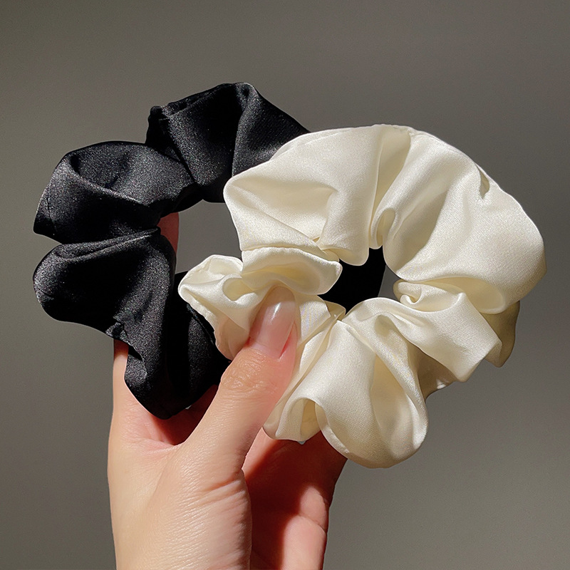 16g Weight Hair Tie Hair Accessories Type 1 Piece Quantity Holiday, Daily Occasion Solid Color Pattern Women's Gender Simple Style Style Satin Pork Intestine Hair Band   Artificial Silk Rubber Band Simple Retro Headband Hair Accessories 3