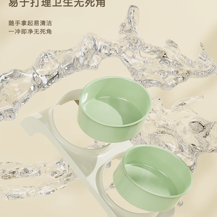 猫碗环保猫食盆猫咪饭碗双碗斜口狗狗碗喝水喂食碗保护颈椎防打翻|undefined