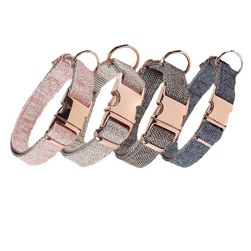 Amazon dog collar rose gold buckle nylon webbing strong and durable twill pet leash pull strap
