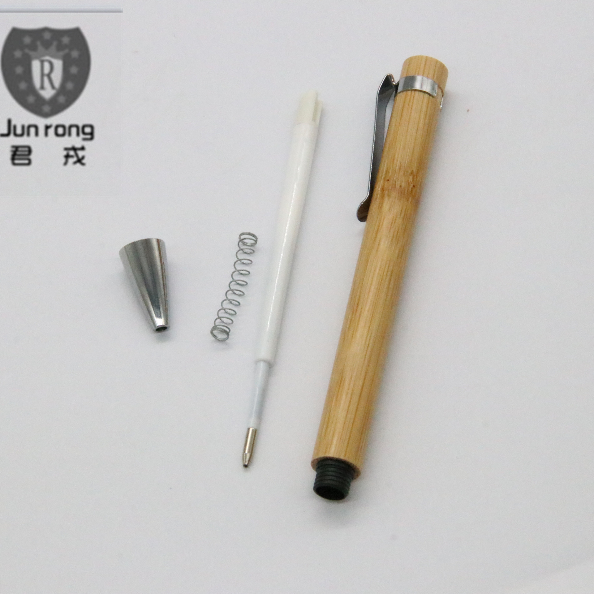 Bambú pluma táctil bolígrafo pluma de la prensa pluma de metal clip aerosol pintura bolígrafo madera de bambú