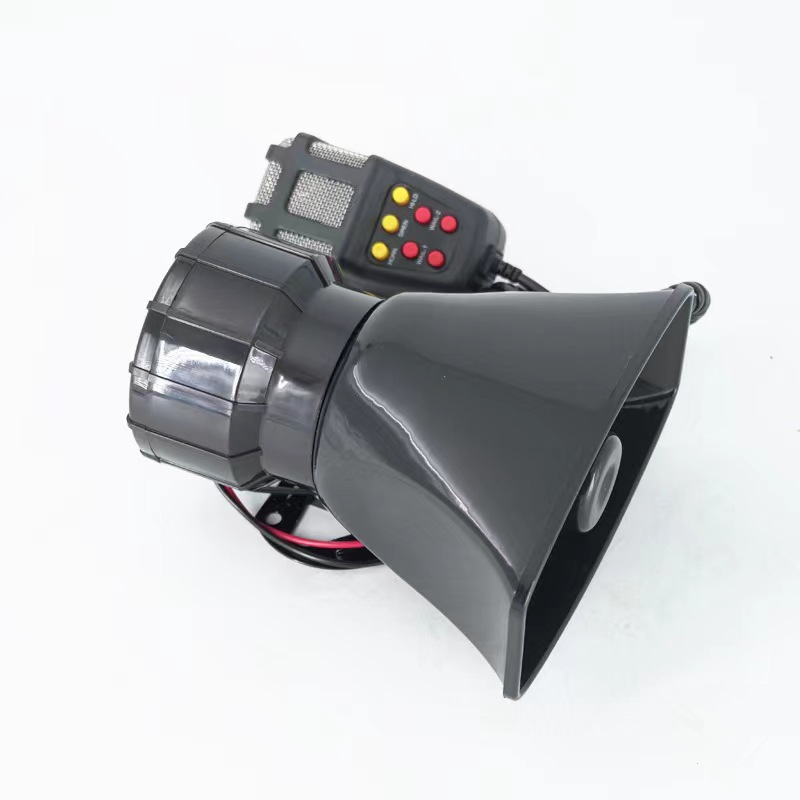 Car Horn 12V 100W Seven-Tone Alarm Megaphone Square Mouth Horn Motorcycle Horn Car Modified Multi-Tone Megaphone