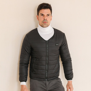 [New Starter] Winter Electric Heating Warm Coat Men's USB Heating Clothes Women's Zone 24 Heating V-neck Cotton Coat