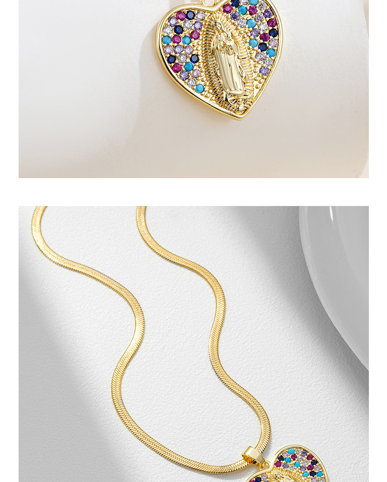 snake chain Chain Type 1 Piece Quantity Holiday, Party Occasion Wholesale Jewelry IG Style Retro Heart Shape Copper Plating Pendant Necklace Snake Chain