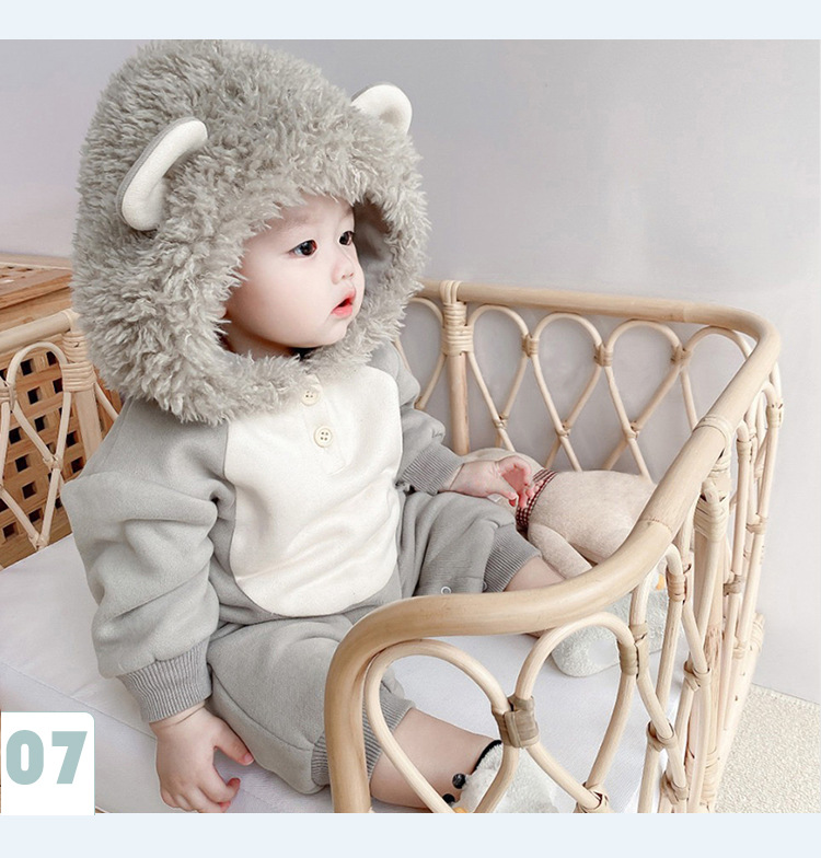 Casual Lion Cotton Baby Rompers display picture 3