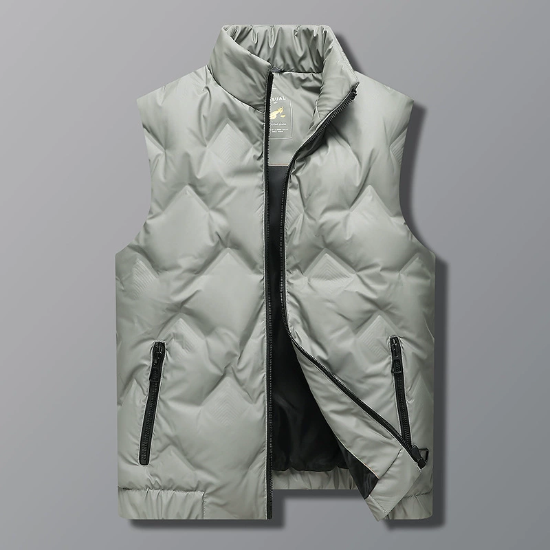 Demi-season velvet keep warm vest for leisure with down, duck down, plus size, feather stuffing