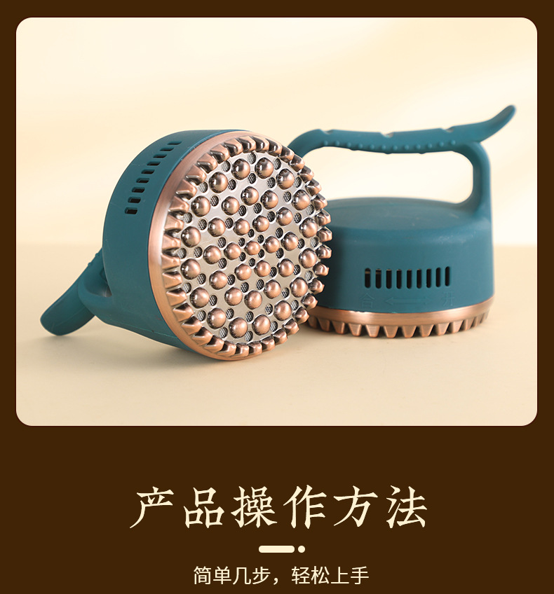 Brass Moxibustion Massage Tool Set with Gua Sha Cup and Meridian Brush 108 Aged Moxa Cones for Body and Abdominal Care preparation