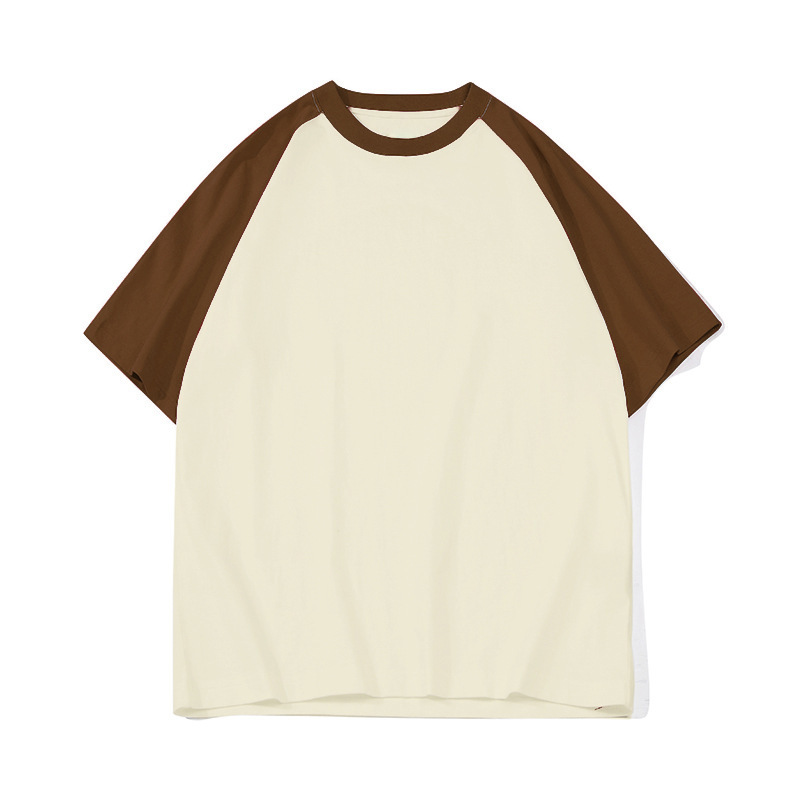 コントラストカラーステッチラグランスリーブ純綿半袖Tシャツカスタム広告文化シャツラウンドネック作業服クラス制服DIYカスタマイズ|undefined