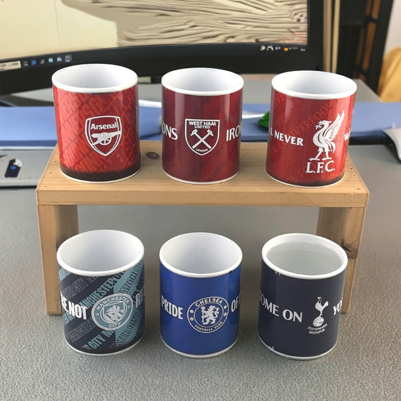Cross-Border Fan Temperature-Sensitive Color-Changing Ceramic Mug with Handle for Football World Cup, Office and Home Use, Souvenir
