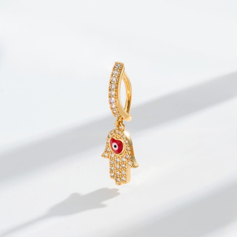 Daily Occasion 1 Piece Belly Rings Ethnic Style Devil'S Eye Heart Shape Snake Copper Inlay Turquoise Zircon