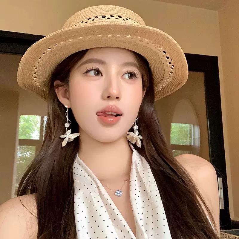 原生冷茶 法式花朵长款耳环女夏天高级感轻奢度假耳饰