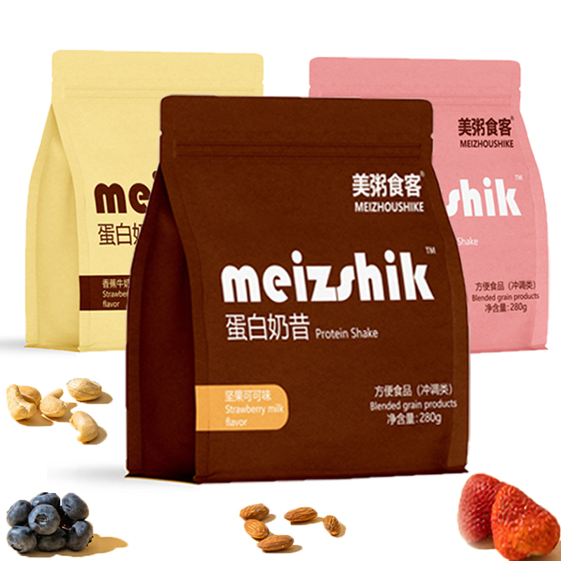 Meal Replacement Milkshake Protein Powder Satiety Nuts Cocoa Banana Strawberry Milk Light Meal Nutritious Breakfast Instant Drink Meal Replacement Milkshake Protein Powder Satiety Nuts Cocoa Banana Strawberry Milk Light Meal Nutritious Breakfast Instant Drink