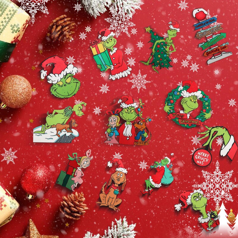 グリンチ クリスマスツリー デコレーション ペンダント グリンチ 木製ペンダント クリスマス グリンチ 24個|undefined