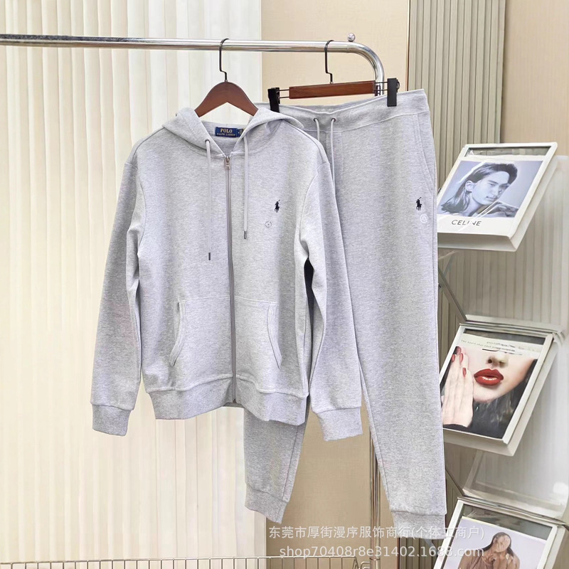 1:1 High-Quality Ralph Lauren Rl Hooded Cardigan Sweatshirt for Men and Women, Embroidered Zipper Spring & Fall Versatile Jacket