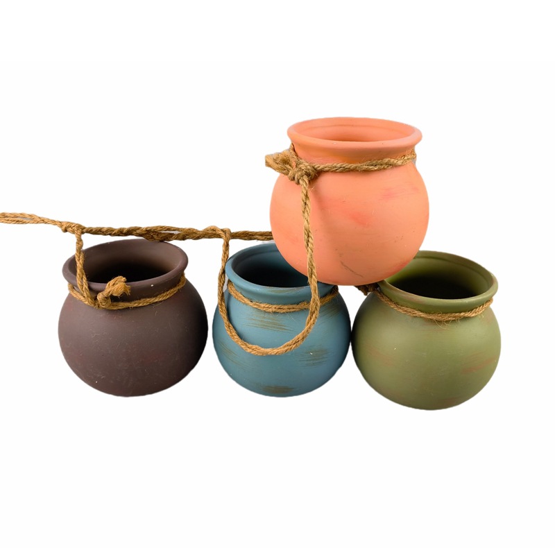 Mini zak cuerda de cáñamo, maceta carnosa, maceta colgante de flores de cerámica, colgante de pared, personalidad creativa, decoración de flores de gres