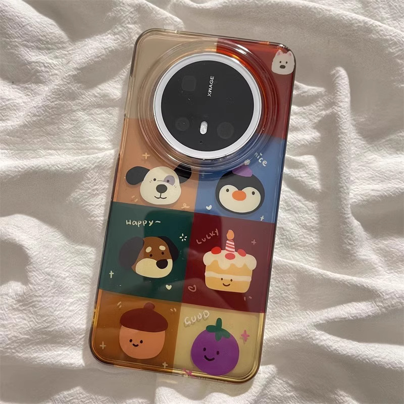 Funda para teléfono móvil mate60pro nuevo modelo 15/17promax, diseño casual con patrón de cuadros y pequeños animales, adecuada para mujeres, p70, m60