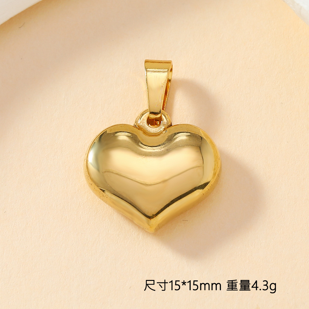 5g Weight Pendant Jewelry Making Type 18*17mm Jewelry Making Size DIY Jewelry Accessories Classification 1 Piece Quantity 304 Stainless Steel Material Heart Shape Pattern All Seasons Season Plating Design Casual, Vintage Style Style 1 Piece 18*17mm 304 Stainless Steel Heart Shape Pendant 5