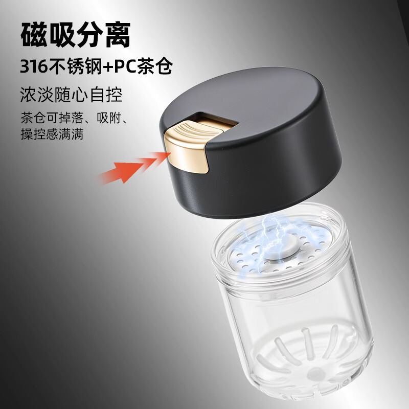 Jieanxi 大容量ポータブルプラスチックカップ磁気吸引茶倉庫水カップ茶水分離ティーカップアウトドアスポーツウォーターカップ|undefined