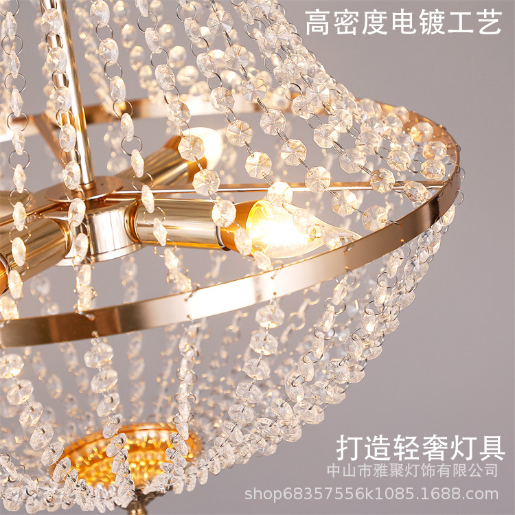 Suministro directo de fábrica de la boda noria cristal Luz de lujo decorativo araña de hierro techo boda lámparas araña de estilo europeo